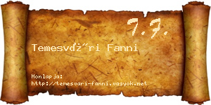 Temesvári Fanni névjegykártya