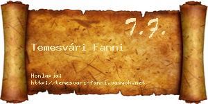 Temesvári Fanni névjegykártya