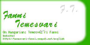 fanni temesvari business card